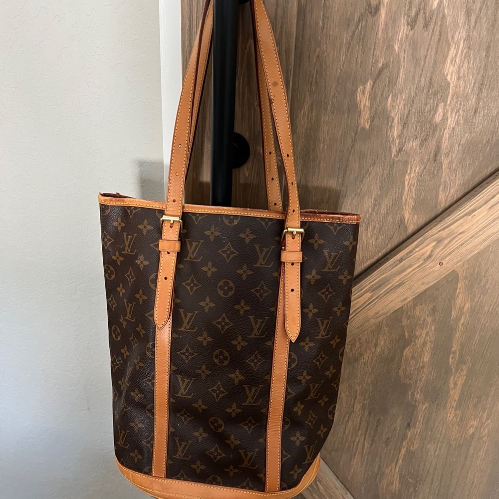 Louis Vuitton Brown and Tan Monogram Bucket Tote